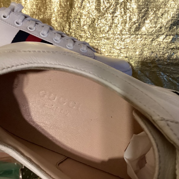 Gucci Women’s Peggy leather web platform sneakers - Picture 11 of 13